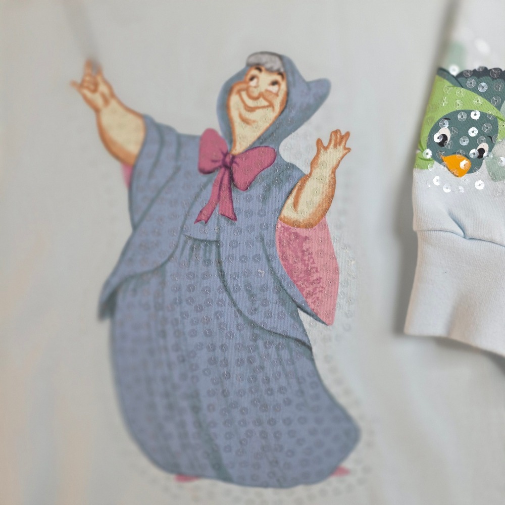 NWT Disney Cinderella 75th Anniversary Shirt Womens XL Blue Sequin Spirit Jersey - Picture 7 of 13